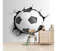 XLMING Minimalist Football Creative Art 3D Wallpaper Premium Textured Silk Study Dining Living Room Bedroom Sofa TV Wall Easy Install-250cm×170cm