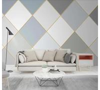 XLMING Minimalist Fresh Aesthetic Square Colour Blocks Geometric 3D Wallpaper Silky Texture Home Study Office Grey Dining Room Sofa Bedroom Living Room TV Backdrop-430cm×300cm