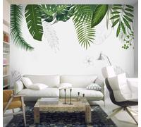 XLMING Minimalist Fresh and Light Green Plants Leaves 3D Wallpaper Luxury Silk Study Dining Feature Sofa Grey Bedroom Living Room Tv Decorative Wall-150cm×105cm
