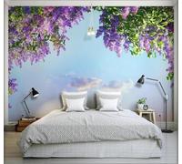 XLMING Minimalist Fresh Beautiful Flowers Violets 3D Wallpaper Luxury Home Dining Decor Paste Sofa Living Room The Wall for Bedroom Mural-150cm×105cm