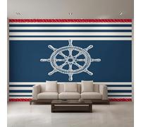 XLMING Minimalist Fresh Ship's Wheel Pattern Stripes 3D Wallpaper Luxury Home Dining Decor Paste Sofa Living Room The Wall for Bedroom Mural-430cm×300cm