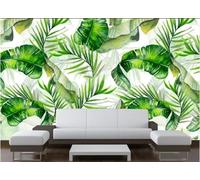 XLMING Minimalist Fresh Three Dimensional Plants Green Leaves 3D Wallpaper Premium Textured Silk Study Dining Living Room Bedroom Sofa TV Wall Easy Install-250cm×170cm