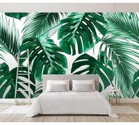 XLMING Minimalist Fresh Three Dimensional Plants Green Leaves 3D Wallpaper Premium Textured Silk Study Dining Living Room Bedroom Sofa TV Wall Easy Install-430cm×300cm