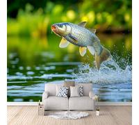 XLMING Minimalist Fresh Three Dimensional River Little Fish 3D Wallpaper Premium Textured Silk Study Dining Living Room Bedroom Sofa TV Wall Easy Install-250cm×170cm