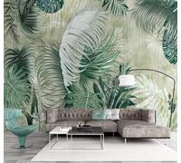 XLMING Minimalist Fresh Tropical Plants Banana Leaves 3D Wallpaper Silky Texture Home Study Office Grey Dining Room Sofa Bedroom Living Room TV Backdrop-250cm×170cm