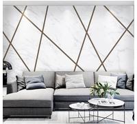 XLMING Minimalist Geometric Gold Lines Marble Effect 3D Wallpaper Luxury Home Dining Decor Paste Sofa Living Room The Wall for Bedroom Mural-300cm×210cm