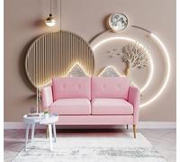 XLMING Minimalist Golden Deer Trees Mountains Moonlight 3D Wallpaper Premium Textured Silk Study Dining Living Room Bedroom Sofa TV Wall Easy Install-200cm×140cm
