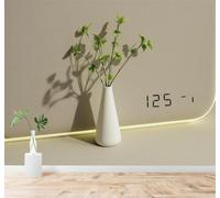 XLMING Minimalist Green Leaves White Vase Soft Shadows 3D Wallpaper Premium Textured Silk Study Dining Living Room Bedroom Sofa TV Wall Easy Install-250cm×170cm