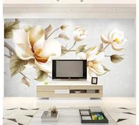 XLMING Minimalist Hand Drawn Beautiful Pastoral Floral 3D Wallpaper Luxury Silk Study Dining Feature Sofa Grey Bedroom Living Room Tv Decorative Wall-300cm×210cm