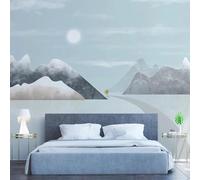 XLMING Minimalist Hand Drawn Moon Mountain Landscape 3D Wallpaper Luxury Home Dining Decor Paste Sofa Living Room The Wall for Bedroom Mural-350cm×256cm