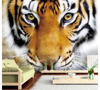 XLMING Minimalist Hand Drawn Three Dimensional Animals Tiger 3D Wallpaper Luxury Silk Study Dining Feature Sofa Grey Bedroom Living Room Tv Decorative Wall-400cm×280cm