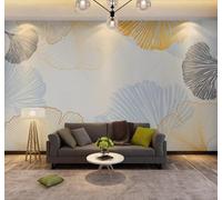 XLMING Minimalist Hand Drawn Three Dimensional Colourful Ginkgo Leaves 3D Wallpaper Luxury Home Dining Decor Paste Sofa Living Room The Wall for Bedroom Mural-350cm×256cm
