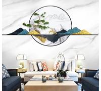 XLMING Minimalist Landscape Trees Reindeer Marble Effect 3D Wallpaper Luxury Silk Study Dining Feature Sofa Grey Bedroom Living Room Tv Decorative Wall-350cm×256cm