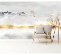 XLMING Minimalist Landscapes Birds in Flight Sunrise Trees 3D Wallpaper Luxury Home Dining Decor Paste Sofa Living Room The Wall for Bedroom Mural-150cm×105cm