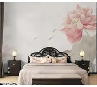 XLMING Minimalist Pink Lotus Lotus Leaf Little Fish 3D Wallpaper Luxury Home Dining Decor Paste Sofa Living Room The Wall for Bedroom Mural-430cm×300cm