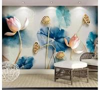 XLMING Minimalist Relief Ink Wash Lotus Art 3D Wallpaper Luxury Silk Study Dining Feature Sofa Grey Bedroom Living Room Tv Decorative Wall-350cm×256cm