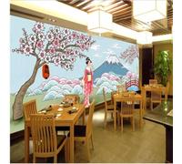 XLMING Minimalist Snow Capped Mountains Figures Trees Rivers 3D Wallpaper Premium Textured Silk Study Dining Living Room Bedroom Sofa TV Wall Easy Install-400cm×280cm