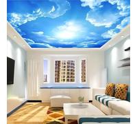 XLMING Minimalist Sunrise Sunshine Blue Sky White Clouds 3D Wallpaper Premium Textured Silk Study Dining Living Room Bedroom Sofa TV Wall Easy Install-300cm×210cm
