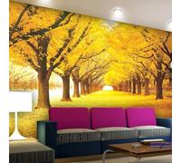XLMING Minimalist Three Dimensiona Autumn Golden Forest 3D Wallpaper Luxury Home Dining Decor Paste Sofa Living Room The Wall for Bedroom Mural-300cm×210cm