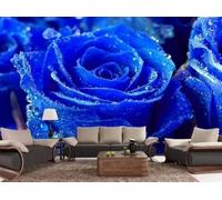 XLMING Minimalist Three Dimensiona Blue Roses Art 3D Wallpaper Luxury Home Dining Decor Paste Sofa Living Room The Wall for Bedroom Mural-430cm×300cm