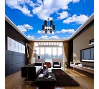 XLMING Minimalist Three Dimensiona Blue Sky White Clouds Art 3D Wallpaper Luxury Home Dining Decor Paste Sofa Living Room The Wall for Bedroom Mural-430cm×300cm