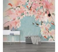 XLMING Minimalist Three Dimensiona Pink Flowers Deer 3D Wallpaper Luxury Home Dining Decor Paste Sofa Living Room The Wall for Bedroom Mural-150cm×105cm