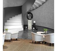 XLMING Minimalist Three Dimensional Architecture Spiral Staircase Style 3D Wallpaper Silky Texture Home Study Office Grey Dining Room Sofa Bedroom Living Room TV Backdrop-150cm×105cm