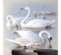 XLMING Minimalist Three Dimensional Birds Swans Lakes 3D Wallpaper Luxury Home Dining Decor Paste Sofa Living Room The Wall for Bedroom Mural-400cm×280cm