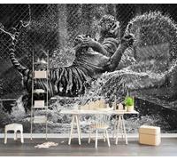 XLMING Minimalist Three Dimensional Black and White Animal Tiger 3D Wallpaper Luxury Home Dining Decor Paste Sofa Living Room The Wall for Bedroom Mural-350cm×256cm