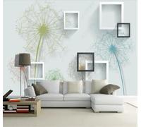 XLMING Minimalist Three Dimensional Black and White Geometric Dandelion 3D Wallpaper Luxury Home Dining Decor Paste Sofa Living Room The Wall for Bedroom Mural-430cm×300cm