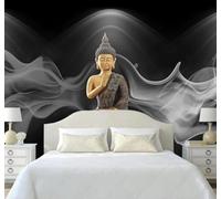 XLMING Minimalist Three Dimensional Buddha Statue Sculpture Mist 3D Wallpaper Luxury Home Dining Decor Paste Sofa Living Room The Wall for Bedroom Mural-200cm×140cm