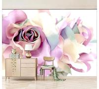XLMING Minimalist Three Dimensional Colourful Roses Art 3D Wallpaper Luxury Home Dining Decor Paste Sofa Living Room The Wall for Bedroom Mural-400cm×280cm