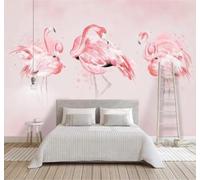 XLMING Minimalist Three Dimensional Cosy Pink Flamingo 3D Wallpaper Luxury Home Dining Decor Paste Sofa Living Room The Wall for Bedroom Mural-350cm×256cm