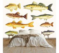 XLMING Minimalist Three Dimensional Creative Colourful Little Fish 3D Wallpaper Luxury Home Dining Decor Paste Sofa Living Room The Wall for Bedroom Mural-400cm×280cm