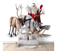 XLMING Minimalist Three Dimensional Creative Figures Elk 3D Wallpaper Silky Texture Home Study Office Grey Dining Room Sofa Bedroom Living Room TV Backdrop-250cm×170cm