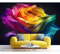 XLMING Minimalist Three Dimensional Exquisite Colourful Rose 3D Wallpaper Luxury Home Dining Decor Paste Sofa Living Room The Wall for Bedroom Mural-350cm×256cm