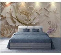 XLMING Minimalist Three Dimensional Flowers Butterflies Little Fish 3D Wallpaper Premium Textured Silk Study Dining Living Room Bedroom Sofa TV Wall Easy Install-250cm×170cm