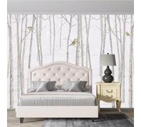 XLMING Minimalist Three Dimensional Forest Little Birds Snowy Scene 3D Wallpaper Premium Textured Silk Study Dining Living Room Bedroom Sofa TV Wall Easy Install-300cm×210cm