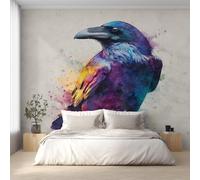 XLMING Minimalist Three Dimensional Graffiti Colourful Little Birds 3D Wallpaper Premium Textured Silk Study Dining Living Room Bedroom Sofa TV Wall Easy Install-300cm×210cm