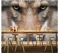 XLMING Minimalist Three Dimensional Hand Drawn Animals Wolf 3D Wallpaper Luxury Silk Study Dining Feature Sofa Grey Bedroom Living Room Tv Decorative Wall-150cm×105cm