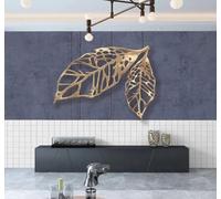 XLMING Minimalist Three Dimensional Light Luxury Gold Leaves Art 3D Wallpaper Luxury Home Dining Decor Paste Sofa Living Room The Wall for Bedroom Mural-350cm×256cm