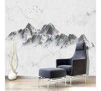 XLMING Minimalist Three Dimensional Mountain Peaks Birds in Flight Scenery 3D Wallpaper Luxury Home Dining Decor Paste Sofa Living Room The Wall for Bedroom Mural-200cm×140cm