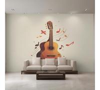XLMING Minimalist Three Dimensional Musical Instruments Guitar Music 3D Wallpaper Premium Textured Silk Study Dining Living Room Bedroom Sofa TV Wall Easy Install-250cm×170cm