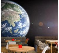 XLMING Minimalist Three Dimensional Starry Sky Moon Earth 3D Wallpaper Luxury Silk Study Dining Feature Sofa Grey Bedroom Living Room Tv Decorative Wall-430cm×300cm