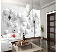 XLMING Minimalist Three Dimensional White Geometric Dandelion 3D Wallpaper Luxury Home Dining Decor Paste Sofa Living Room The Wall for Bedroom Mural-200cm×140cm