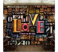 XLMING Minimalist Vintage Colourful Letters Art 3D Wallpaper Luxury Home Dining Decor Paste Sofa Living Room The Wall for Bedroom Mural-430cm×300cm