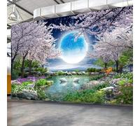 XLMING Moon Trees Lakes Swans Flowers 3D Wallpaper Luxury Home Dining Decor Paste Sofa Living Room The Wall for Bedroom Mural-350cm×256cm