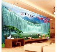 XLMING Mountain Peaks Waterfalls Lakes Pine Trees Birds in Flight 3D Wallpaper Luxury Silk Study Dining Feature Sofa Grey Bedroom Living Room Tv Decorative Wall-430cm×300cm