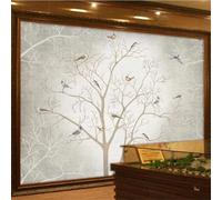 XLMING Nostalgia Vintage Abstract Art Tree Bird 3D Wallpaper Luxury Home Dining Decor Paste Sofa Living Room The Wall for Bedroom Mural-300cm×210cm