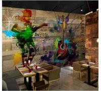 XLMING Nostalgic Rock Music Graffiti Wood Grain Guitar 3D Wallpaper Luxury Home Dining Decor Paste Sofa Living Room The Wall for Bedroom Mural-400cm×280cm